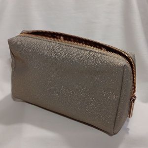 Bareminerals Shimmer Gold Faux Pebble Leather Makeup Bag